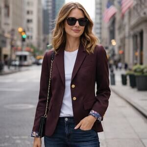 J.Crew Mercantile SZ 2 Schoolboy Blazer in Brown Gold Buttons